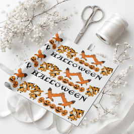 Papel De Presente Wandering Witch Spooky Jack O Lanterns Halloween