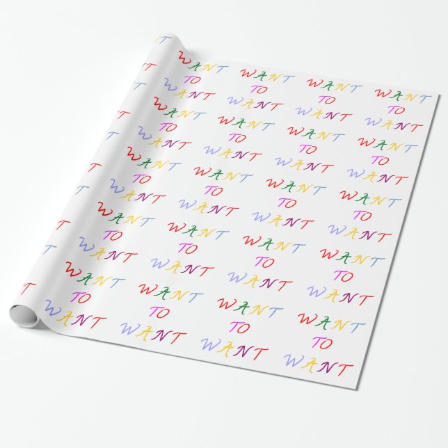 Papel De Presente want to want multicolore (Desenrolado)