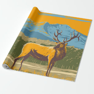 Papel De Presente Wapiti no Parque Nacional das Montanhas Rochosas