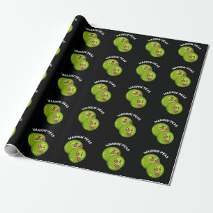 Papel De Presente Warrin Peace Funny Pea Puns Dark BG