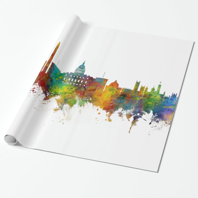Papel De Presente Washington DC Skyline (Desenrolado)