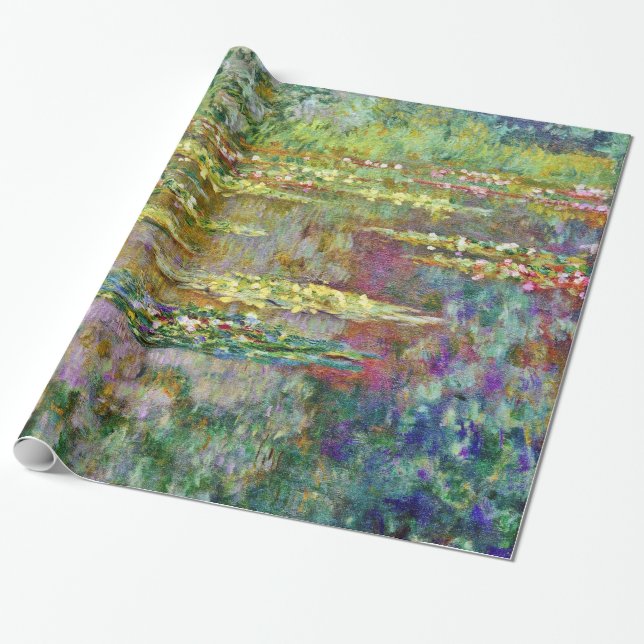 Papel De Presente Water Lily Pond Claude Monet Fine Art (Desenrolado)