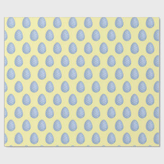 Papel De Presente watercolor blue easter egg Wrapping Paper