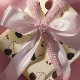 Papel De Presente Watercolor Burgundy Cherries – Modern - Valentine