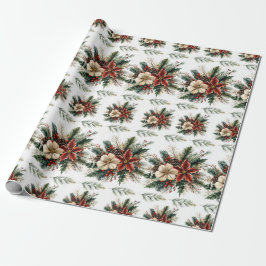 Papel De Presente Watercolor Christmas Floral