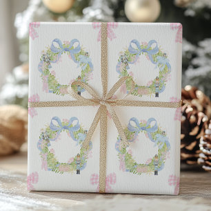 Papel De Presente Watercolor Christmas Nutcracker Wreath