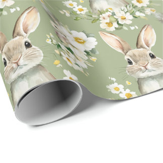 Papel De Presente Watercolor Easter Bunnies