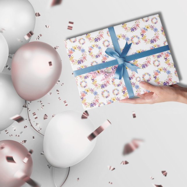 Papel De Presente Watercolor Floral Wreath (Criador carregado)