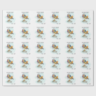 Papel De Presente Watercolor Mandarin Duck