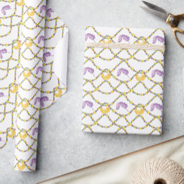 Papel De Presente Watercolor Mardi Gras Beads