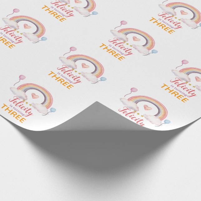 Papel De Presente Watercolor Rainbow Party (Ponta)