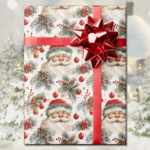 Papel De Presente Watercolor Santa Claus - Campo de Natal