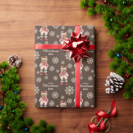Papel De Presente Watercolor Snowflakes Brown Yorkie Cão Castanho