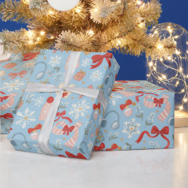 Papel De Presente Watercolor Winter Christmas  Wrapping Paper Roll