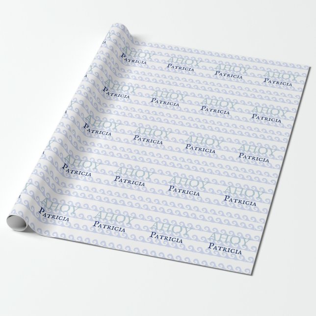 Papel De Presente Waves Ahoy Personalizado (Desenrolado)