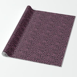 Papel De Presente Wavy Pattern - Pink on Black