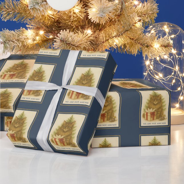 Papel De Presente We Are Not Amused — Maine Coon Christmas Wrapping  (Feriados)