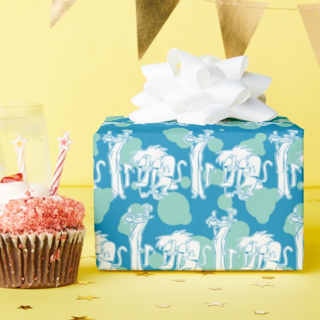 Papel De Presente Weasel & Baboon Blue Character Pattern (Festa de aniversário)
