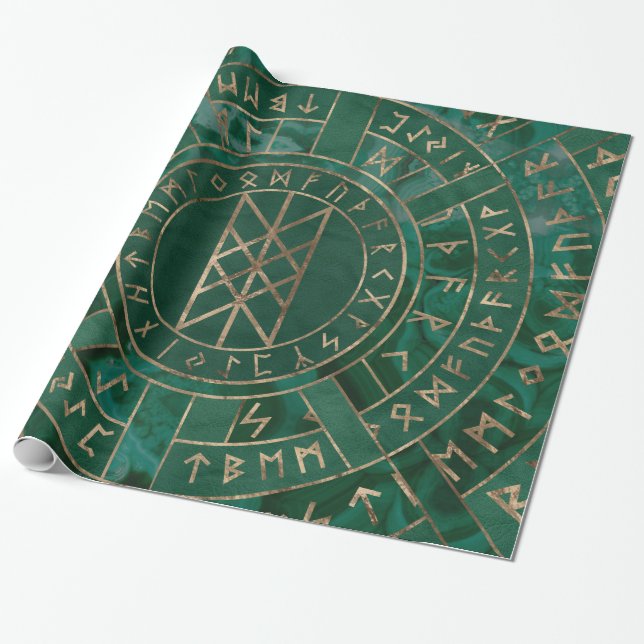 Papel De Presente Web de Wyrd - Malachite, Couro e Dourado (Desenrolado)