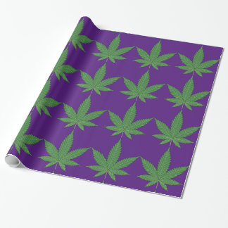 Papel De Presente Weed Leaf Green sobre papel de enrolamento rolado