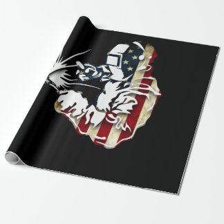 Papel De Presente Welder American Flag USA Patriotic Welder Gift