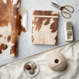 Papel De Presente Western Brown Cream Cowhide