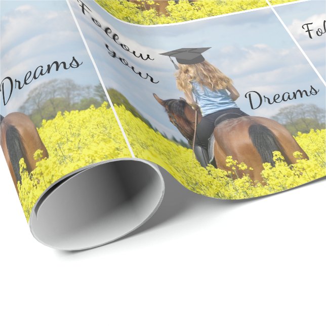 Papel De Presente Western Graduation Girl on Horse (Ponta do rolo)