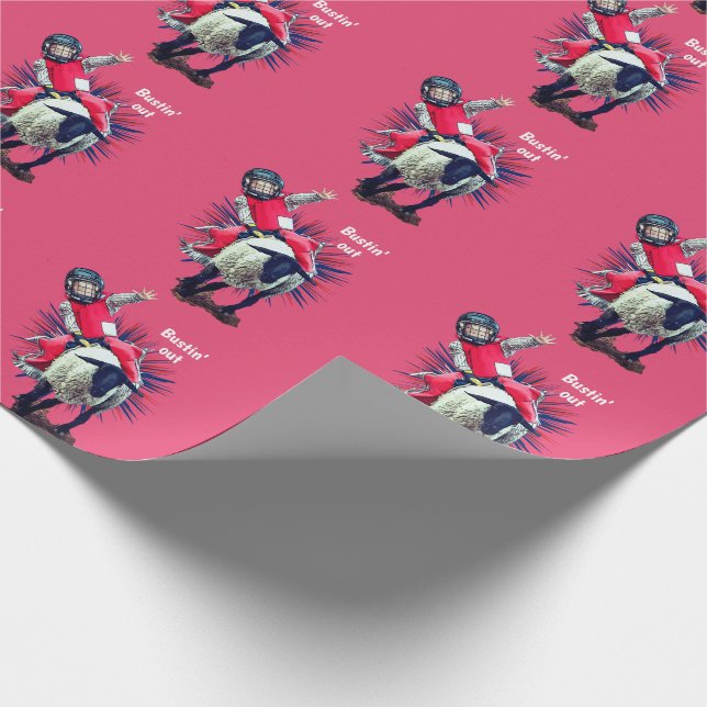 Papel De Presente Western Rodeo Cowboy Cowboy Mutton Busting (Ponta)