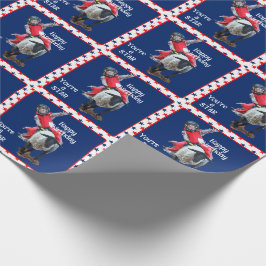 Papel De Presente Western Rodeo Cowboy Cowgirl Mutton Busting Birthd