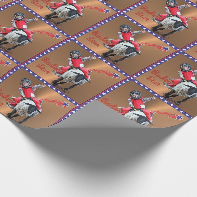 Papel De Presente Western Rodeo Star Mutton Busting Kid (Ponta)