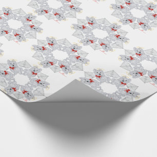 Papel De Presente Westie Anjo Floco de Neve