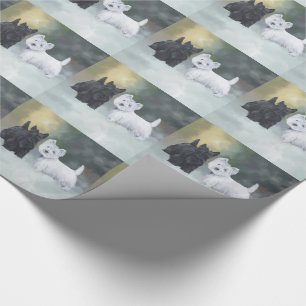 Papel De Presente Westie Scottie Inverno
