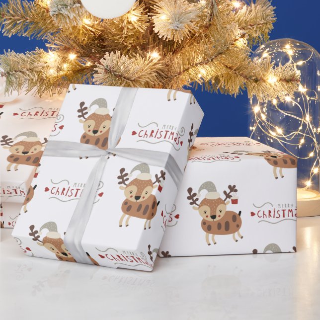 Papel De Presente Whimsic Felry Christmas Deer  (Feriados)