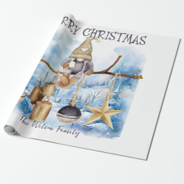 Papel De Presente Whimsic Winter Lady Gnomo Felry Christmas