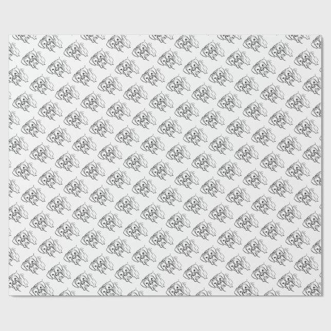 Papel De Presente Whimsical Boxer: Texto Editável (Aberto)