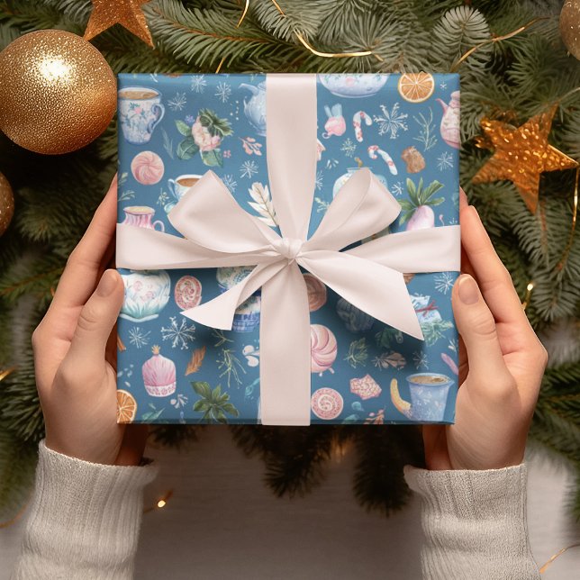 Papel De Presente Whimsical Christmas Pattern Wrapping Paper  (Criador carregado)