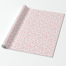 Papel De Presente Whimsical Cute Pink Bows Pattern Girly Gift