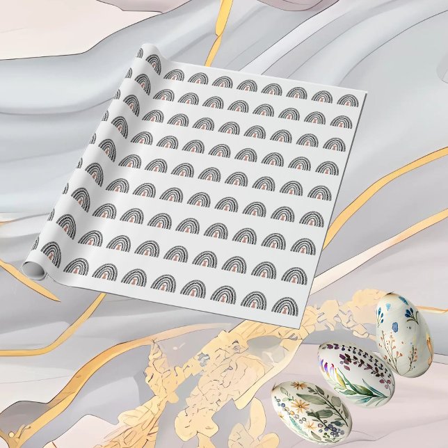 Papel De Presente Whimsical Easter Bunny Rainbow Icon Minimal Spring (Whimsical Easter Bunny Rainbow Icon Minimal Spring Wrapping Paper)