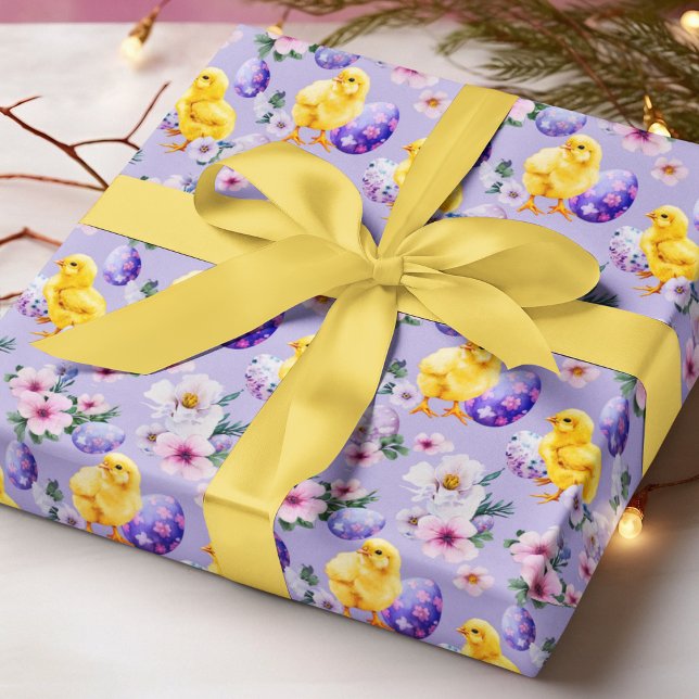 Papel De Presente Whimsical Easter Chicks Wrapping Paper (Criador carregado)