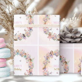 Papel De Presente Whimsical flower fairy garden 3rd birthday 