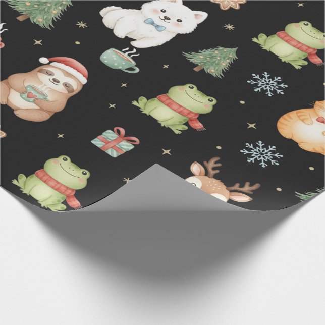 Papel De Presente Whimsical Holiday Critters Festive Gift Wrap (Ponta)