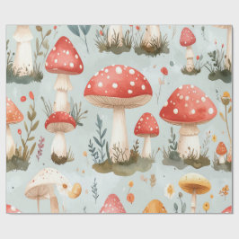 Papel De Presente Whimsical Mushroom Wrapping Paper