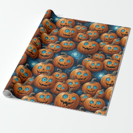 Papel De Presente Whimsical Pumpkin Halloween Wrapping Paper