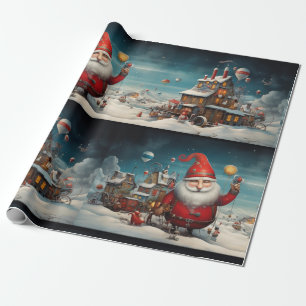 Papel De Presente Whimsical Santa Claus 2