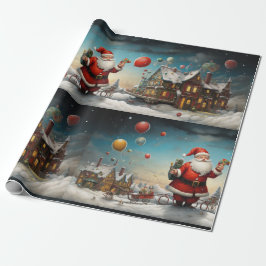 Papel De Presente Whimsical Santa Claus 5
