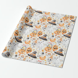 Papel De Presente Whimsical Watercolor Halloween