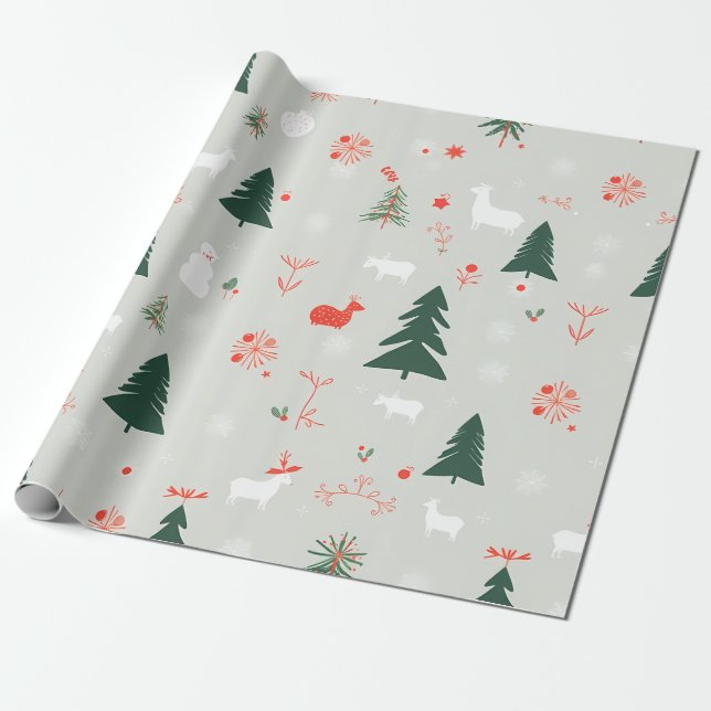 Papel De Presente Whimsical Winter Wonderland (Desenrolado)