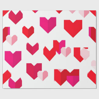 Papel De Presente White and Read Origami Style Valentine Wrapping 