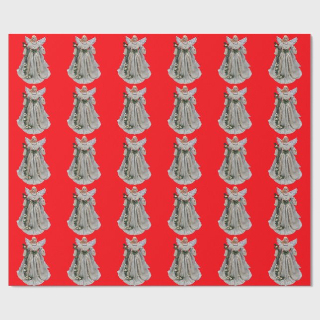 Papel De Presente White Angel Red Wraping Paper (Aberto)