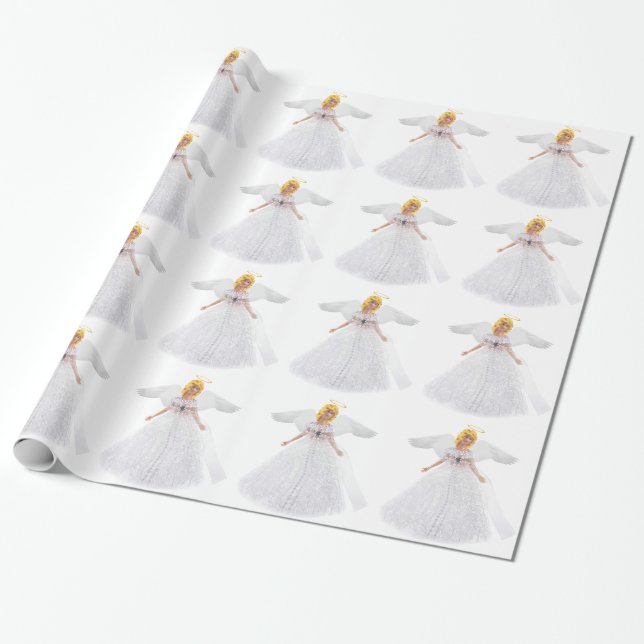 Papel De Presente White Angel Wraping Paper (Desenrolado)